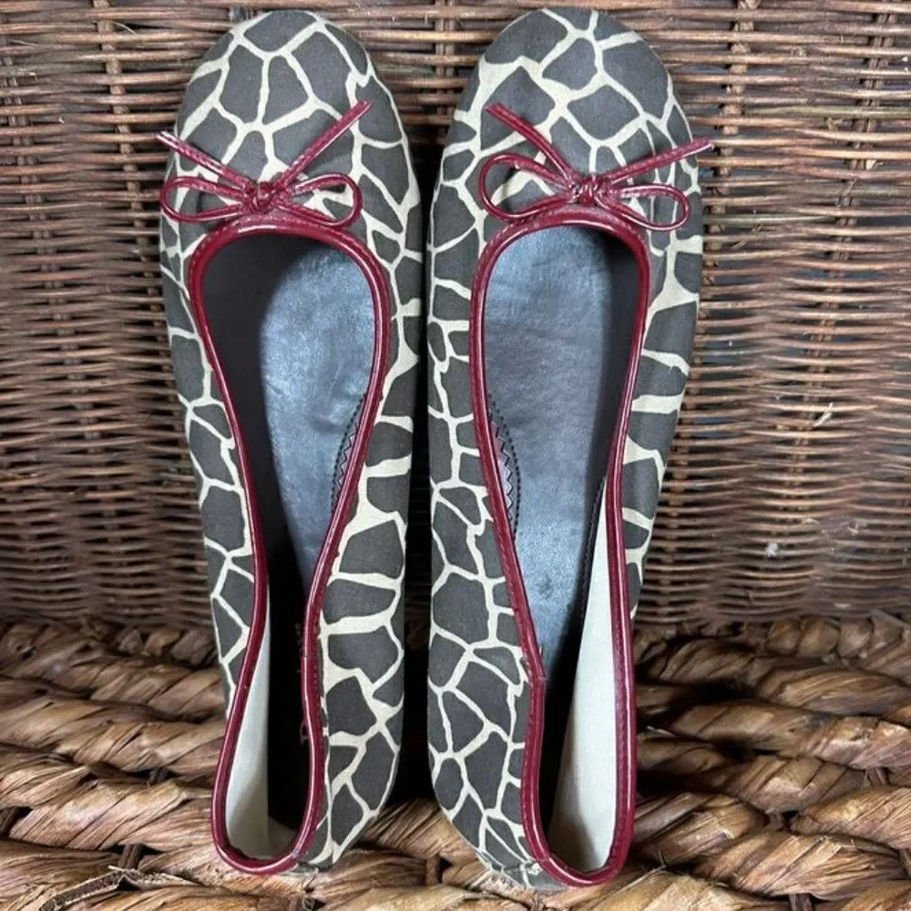 Dexter Sz 8 Women's Animal Print Slip On Flat Shoes‎
